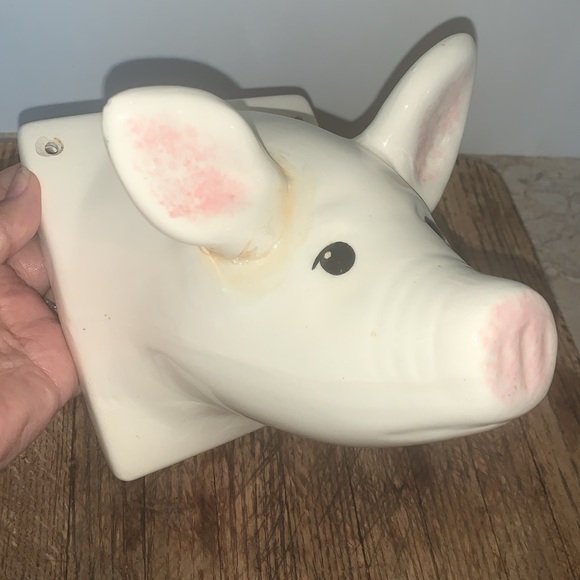 Vintage Pink Nose / Ears ceramic pig wall hanging - Picture 4 of 6